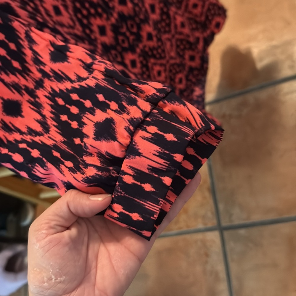 Bella D. Brand Midi Dress - Size Small - Pink with Black Design - $15 - Picture 3 of 4